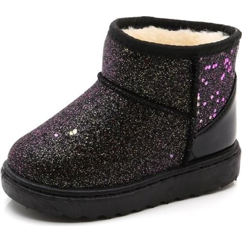 Autumn/Winter Children Snow Boots Shoes for Girls Sequined Boots Kids Baby Princess Short Boots Cotton Shoes Warm Fashion Boots