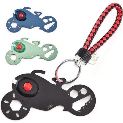 LED Light Bottle Opener Mini Card Hand Tool Multifunctional Tool EDC Key Chain Mini Tools Phone Handle Hex Wrench Repair Tool