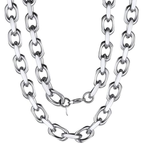 Necklace men o chain necklace gold stainless steel hip hop long link men necklace black male Accessories jewelry on the neck