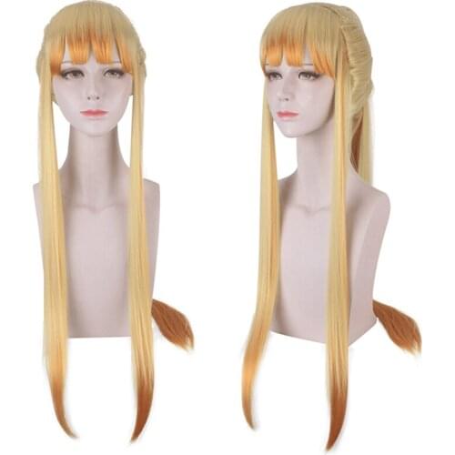 Anime Demon Slayer: Kimetsu no Yaiba Cosplay Wigs Agatsuma Zenitsu Role Playing Wigs Halloween Cosplay Long Straight Hair Wig