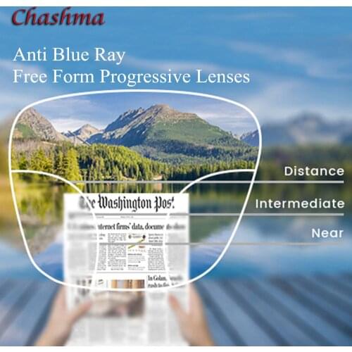 Progressive Eye Lens Free Form Anti Blue Ray lentes for Eyes Prescription 1.56 index 1.61 Thin 1.67 Degree Glass Multifocal