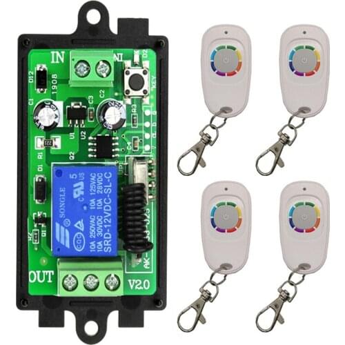 DC 12V 24V 1CH Wireless Remote Control LED Light Switch Relay Output Radio Controller RF Transmitter And 315/433 MHz Receiver