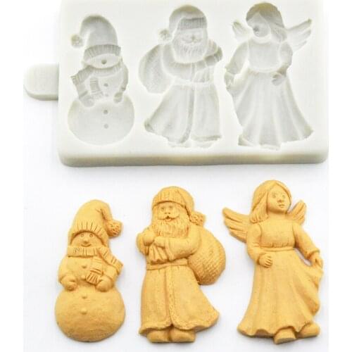 Santa snowman angel shaped fondant cake silicone mold chocolate mold diy baking tool