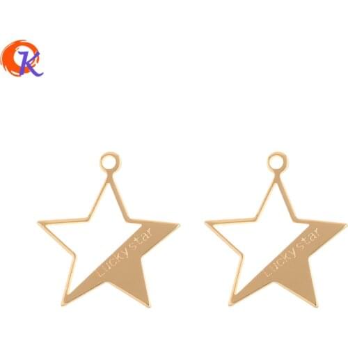 Cordial Design 50Pcs 22*24MM Jewelry Accessories/Charms/Star Shape/Genuine Gold Plating/Hand Made/Earring Findings/DIY Making
