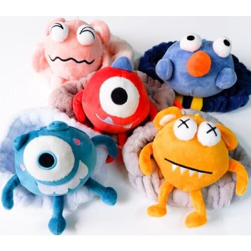 Cute Cartoon Plush Water-Absorbing Cute Little Monster Washing Face Hair Band Headband Sports Headband