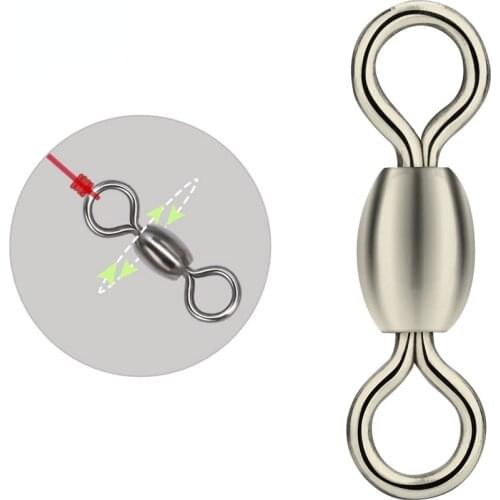 TIANNSII 10/30/50PCS Stainless Steel Fishing Connector Bearing Crane Swive Fishing Hooks Tackle Accessories Size 10#-3/0