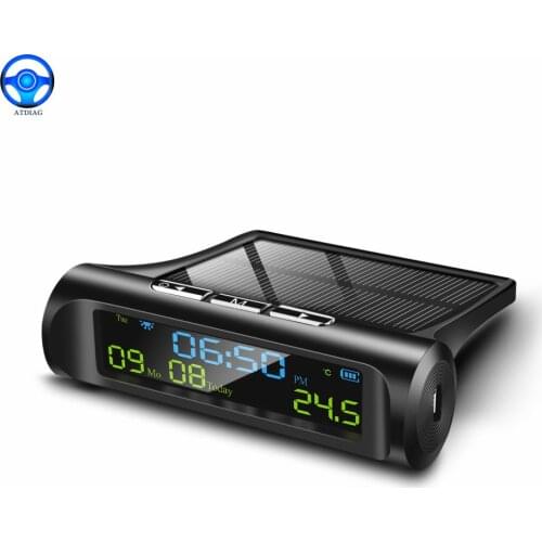 Newest Car USB Solar Charge Smart Digital Clock Calendar Time Temperature LED Display Automobile Interior Accessories Auto Start