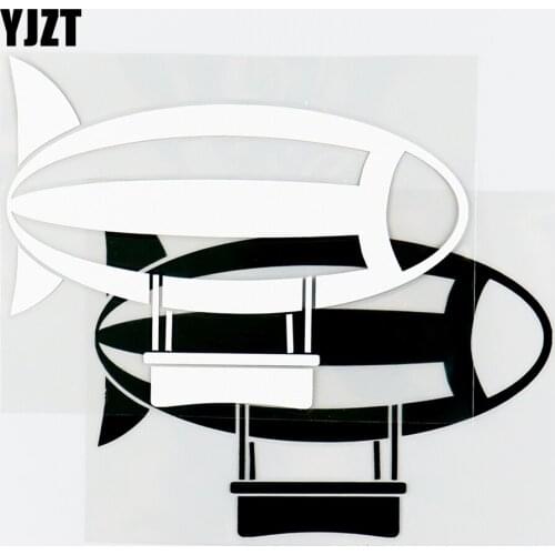 YJZT 13.8×10.3CM Airship Car Sticker Funny Vinyl Decal Body Decor Hot Air Balloon Black / Silver 10A-0584