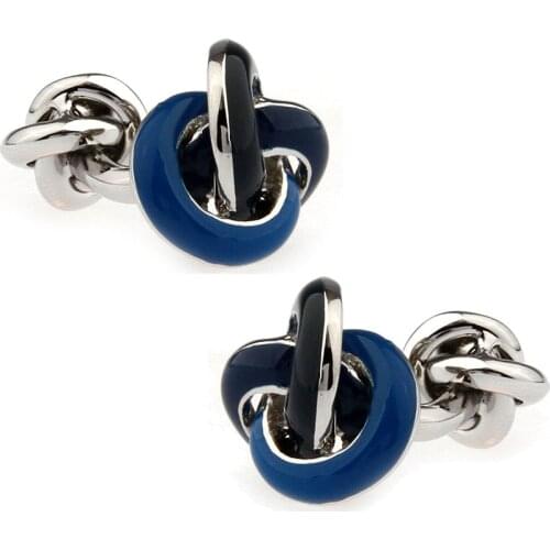Ball Design Double Side Knot Cufflinks For Men Quality Copper Material Blue Color Cuff Links Wholesale&retail