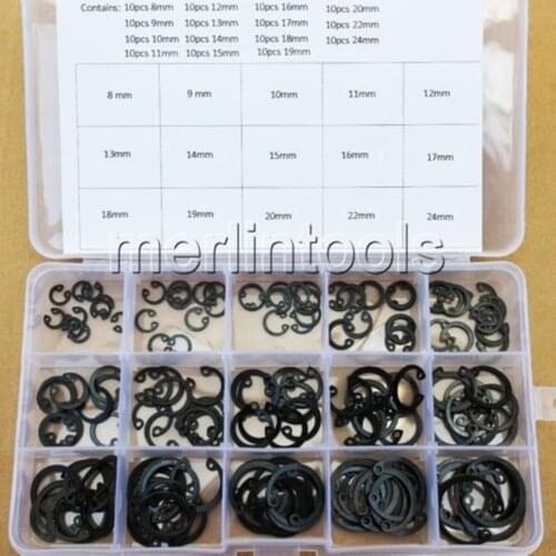 150Pcs 15 Kinds Steel Internal Circlip Retaining Ring Snap Ring Assortment Kit