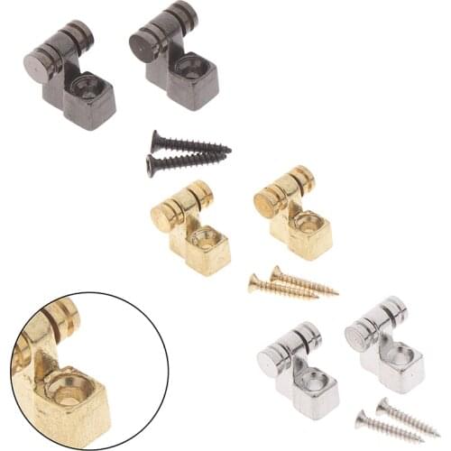 2Pcs Electric Guitar Chrome Roller String Trees Screw Retainer Mounting Tree Guide Silver Black Gold