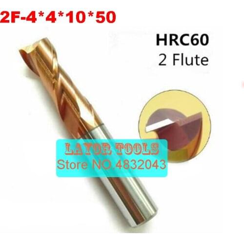 2F-4*4*10*50 HRC60,carbide Square Flatted End Mills coating:nano TWO flute diameter 4.0mm, The Lather,boring Bar,cnc,machine