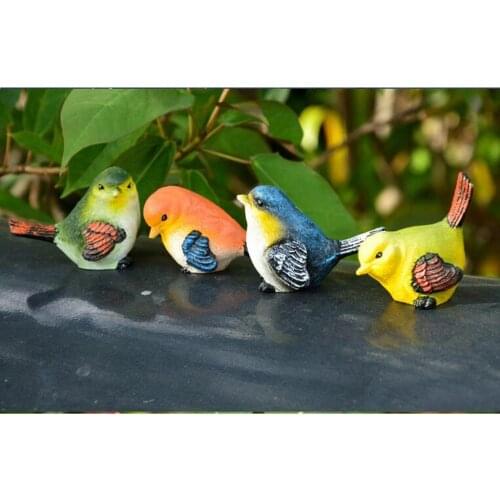 4pcs Artificial Resin Bird Feather Realistic Home Garden Decor Ornament
