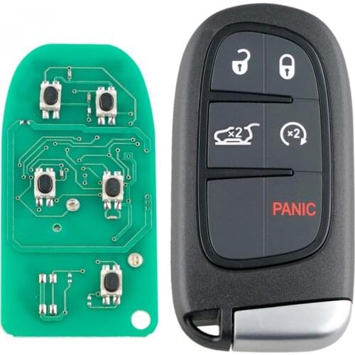 5 Buttons 433MHz Remote Car Key Fob with 7953M 4A Chip GQ4-54T for Jeep Renegade 2014 - 2019