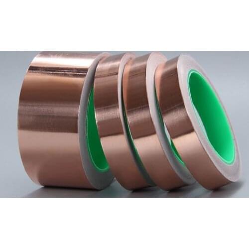 5 Rolls Width 16mm x 20m,Copper foil tape with conductive adhesive Double-guided copper tape,Shielding tape,Heat-resistant