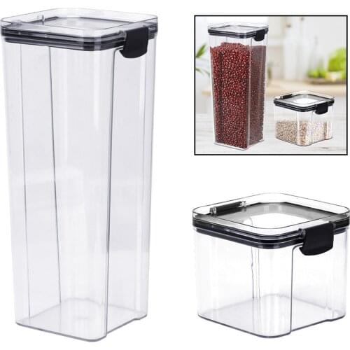 700/1800ML Sealed Cans Bottle Keep Fresh Food Storage Container Noodle Multigrain Tank Plastic Transparent