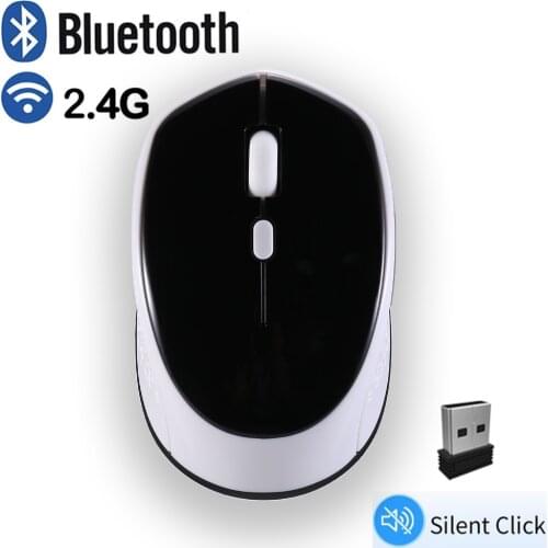 2.4G Wireless + Bluetooth 5.0 Dual Mode Mouse Silent Click Office Mice For Computer Laptop Small Mini USB Optical Kid Game Mause