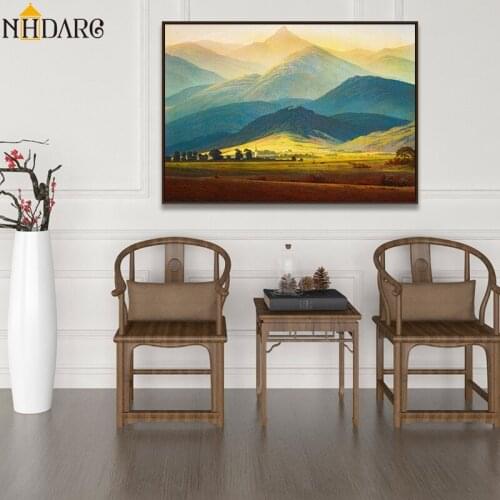 Large Size Landscape Canvas Print Painting Poster Caspar David Friedrich Giant Mountain Wall Pictures For Living Room Home Decor