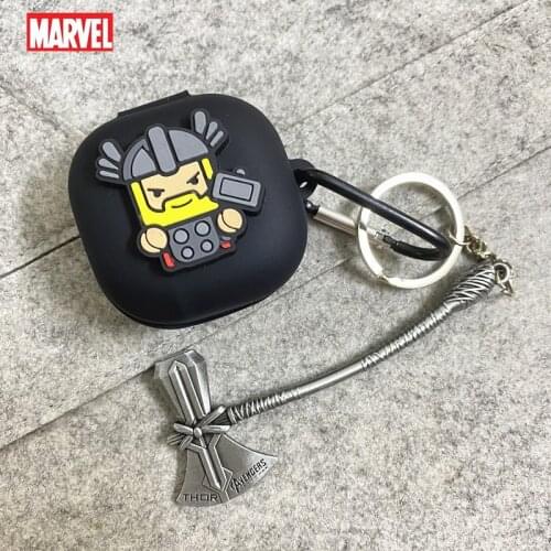 Cartoon Marvel Earphone Cover For Samsung Galaxy Buds Live/Pro Silicone Wireless Bluetooth Headphone Case With Metal Keychain