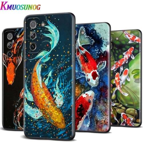 Chinese Koi Fishes for Samsung S20 FE Ultra Plus A91 A81 A71 A51 A41 A31 A21S A11 A72 A52 A42 A32 A12 A02S Phone Case
