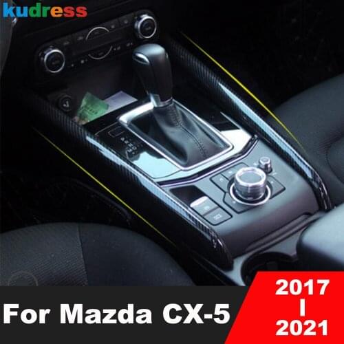 For Mazda CX-5 CX5 KF 2017 2018 2019 2020 2021 Carbon Fiber Gear Shift Panel Strip Cover Trim Car Interior Accessories