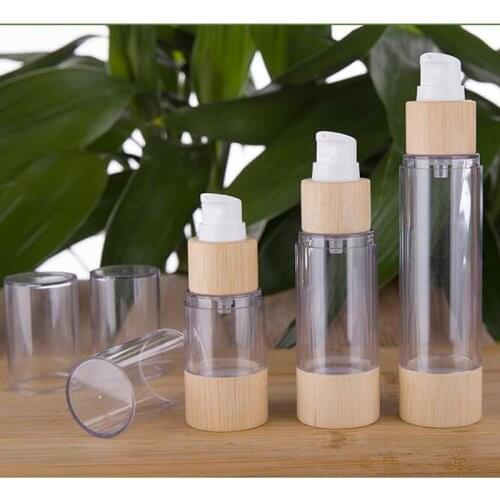Eco-friendly Bamboo 20ml 30ml 50ml 120ml Empty Airless Vacuum Pump Bottles for Makeup Cream Serum Lotion Skin Care 10pcs/lot