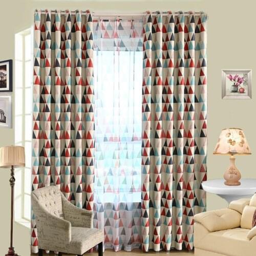 Geometric Triangle Blackout Window Curtain Washable Drape Living Room Bathroom Decor