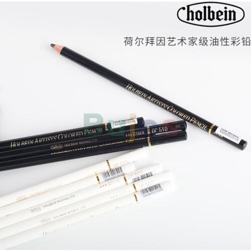 Holbein Oil color lead pencil,OP501/OP500/OP510,Soft White/white/black/Lamp Black,high gloss pen,Absolutely permanent colors