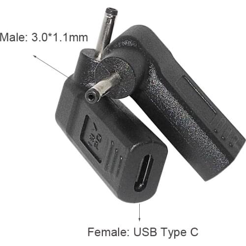 Huiyuan Dc Power Adapter USB Type C to 3.0*1.1mm Male Plug Converter Fit for Acer Samsung Asus 19V Laptop Adapter Charger