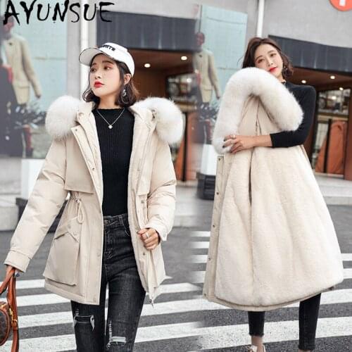 AYUNSUE Winter Jacket Women 2021 Hooded Black Coat Female Warm Thick Parkas Womens Jackets Korean Style Casaco Feminino Gxy81