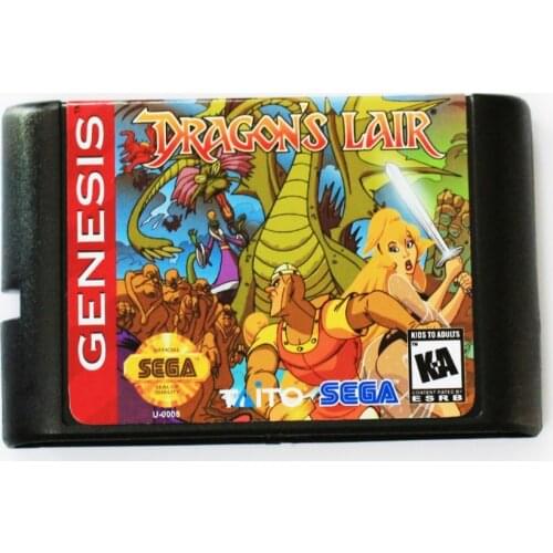 Dragons Lair 16 bit MD Game Card For Sega Mega Drive For SEGA Genesis