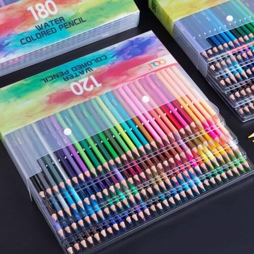 KUQOW 120/150/180/210 color colored pencils set for art drawing water-soluble special colored pencils for school outdoor sketchi