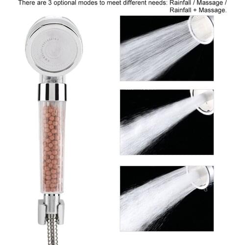 High Pressure Shower Head and Hose Bracket Water Saving Lonic Filter Set
