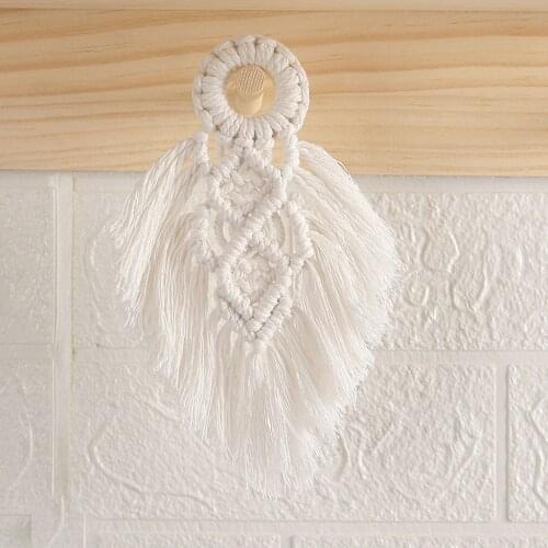 Boho Style Macrame Wall Hanging Tapestry Wall Decor Chic Bohemian Hand-woven Home Bedroom Decoration Crafts 17cm