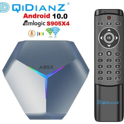 Presale New A95X F4 Amlogic S905X4 RGB Light TV Box Android 10.0 2GB 16GB 2.4G 5G Wifi LAN Bluetooth 4.1 Set Top Box 4GB 32GB