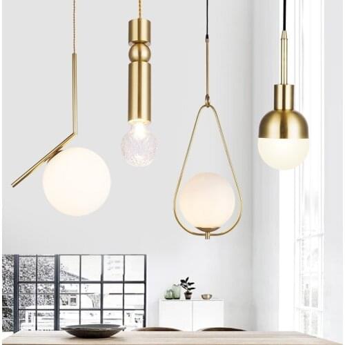 Nordic luminaire lustre pendente glass ball restaurant bedroom pendant lights lustre pendente deco maison