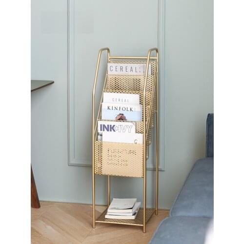 GY Office Magazine Newspaper Rack Company Enterprise Brochure Stand Color Page Material Display Stand Studio Newspaper Bookshelf