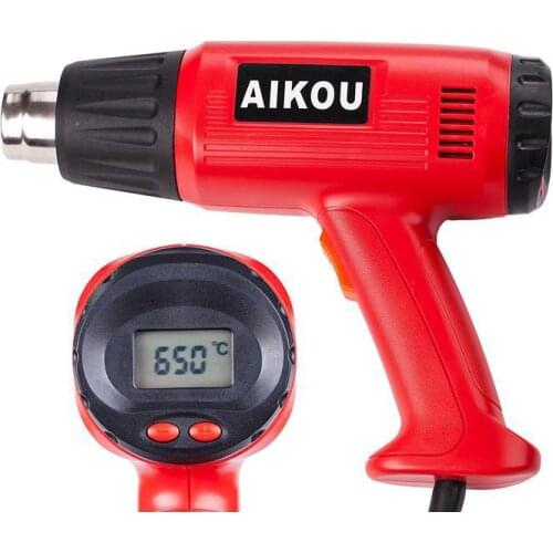 2000W LED Display EU Industrial Electric Hot Air Gun Thermoregulator LCD Heat Guns Shrink Wrapping Thermal Heater Nozzle
