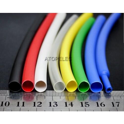 1.6mm/2.4mm/3.2mm/4.8mm/6.4mm/7.9mm/9.5mm Diameter Adhesive Glue Lined 3:1 Heat Shrink Tube Dual Wall Waterproof Black/Red/Clear