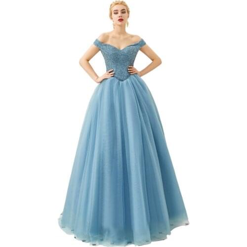 High Quality Sweetheart Neck Off the Shoulder Beading Evening dress Robe de soiree Abiye gece elbisesi Abiye gece elbisesi