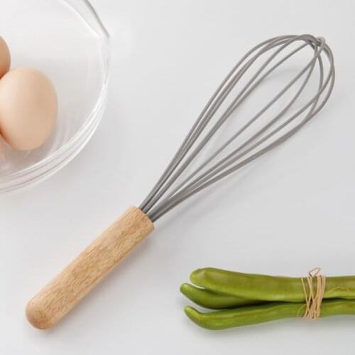 Stainless Steel Egg Beater Hand Mixer Cream Blender Stirring Whisk Frother Wood H58C