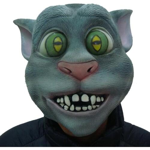 Funny Cat Latex Mask Adults Party Prop Halloween scary Funny masquerade cosplay Mask For Men And Women