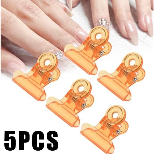 5pcs/set Plastic Nail Pinching Clips Fixed Clamps DIY Manicure Salon Tool 22mm for Long Nails Tools