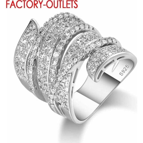 New Fashion Jewelry 925 Sterling Silver Bridal Set Cubic Zirconia Pave Setting Trendy Style Women Girls Party Engagement