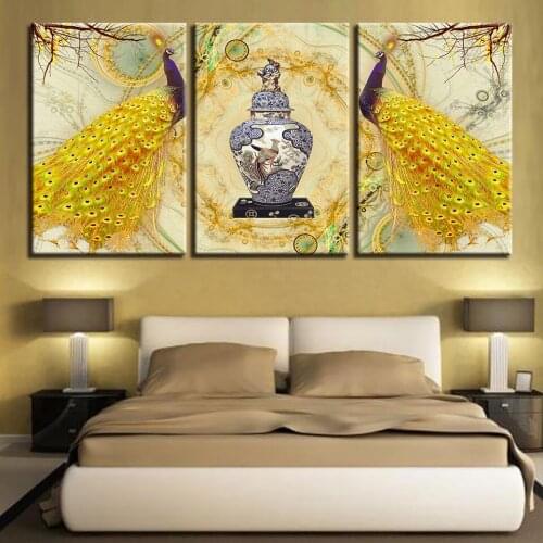 Animel Painting Wall Art 5d Diamond Handmade Full Round Drill Embroidery Cross Stitch Gold Peacock Picture Mosaic Gift Cylinder