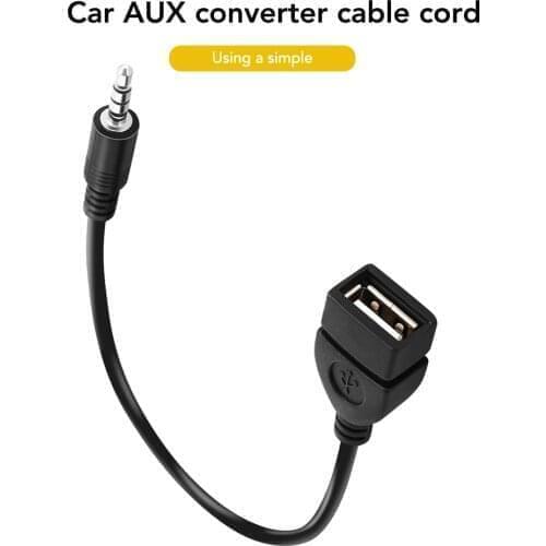 1PC 3.5mm Male Audio AUX Jack To USB 2.0 Type A Female OTG Converter Adapter Cable Car Accessories