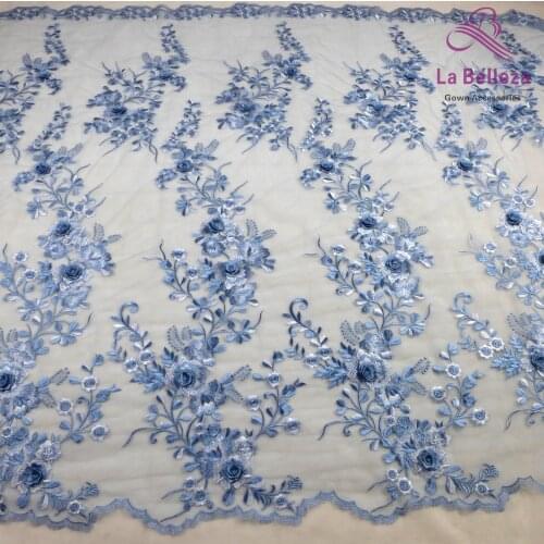 1yard New fashion style 7colors 3d flowers on netting embroidery wedding dress lace fabric