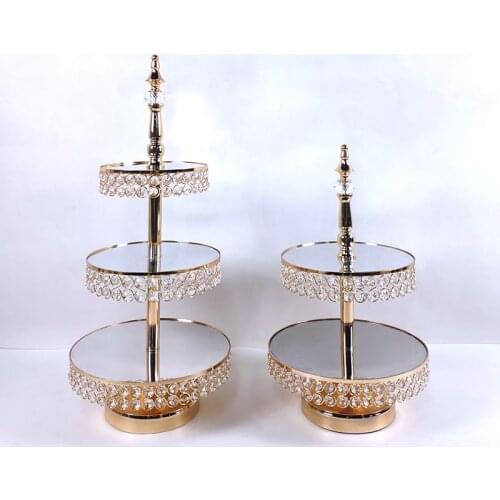 2-3 Tier Gold Silver Metal Cake Stand Round Wedding Birthday Party Dessert Cupcake Pedestal Display Plate Home Decor