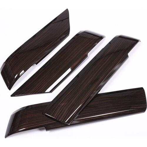 4pcs For Landrover Range Rover Sport RR Sport 2014-2018 Red Ash Wood Style ABS Plastic Interior Door Decoration Panel Cover Trim