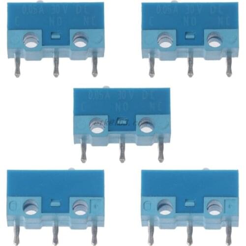 5Pcs Original For HUANO White Dot Blue Shell 0.74N Mouse Micro Switch Silver Alloy Contacts 20 Millions Lifetime